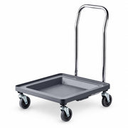 Glownary Gray Dish Rack Dolly with 31-Inch Handle, Polypropylene Construction, 21x21x38.5 Inches, 132 lb Capacity, 4-Inch Casters