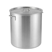 160 Qt Heavy Weight Aluminum Stock Pot with Cover, Silver, Round, 22 1/2 Inches Top Diameter, 23 1/4 Inches Height, with Lid