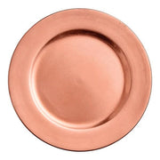 Glownary 13 Inch Round Rose Gold Smooth Rim Plastic Charger Plates, 12 Pack view 2
