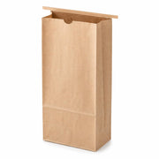 Brown Kraft Paper Coffee Bags with Tin Tie, 5 lb Capacity, Reclosable, Customizable, 6.5x16x4.5 Inches, 250/Case
