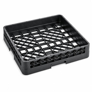 Glownary Full-Size Open Bowl Rack with Closed Sides, Polypropylene, Gray, Dishwasher Safe, 19.75x19.75x4 Inches