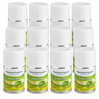 Glownary Lemon-Lime Metered Air Freshener Refill, 7.25 oz, Aerosol, Ready-to-Use, 12 Count