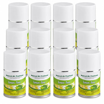 Glownary Lemon-Lime Metered Air Freshener Refill, 7.25 oz, Aerosol, Ready-to-Use, 12 Count
