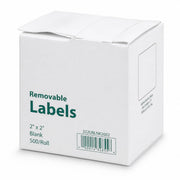 Glownary Removable Blank Labels, 2" x 2", Square, Paper, 500 Count Roll