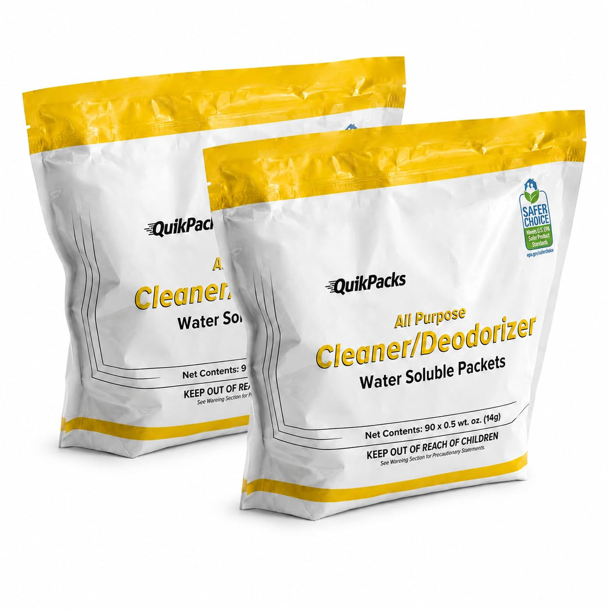 Glownary All Purpose Cleaner Deodorizer, Concentrated Powder, Lemon Scent, 0.5 oz Packets, 90 Count, 2 Bags per Case