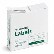 Glownary Permanent Food Rotation Labels, 1" x 2", Black, Paper, Rectangle, 500 Count Roll