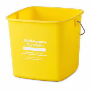 Glownary 3 Qt. Yellow Cleaning Pail, Polypropylene, Square, 6 3/4 x 6 3/4 x 5 7/8 Inches