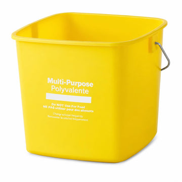 Glownary 3 Qt. Yellow Cleaning Pail, Polypropylene, Square, 6 3/4 x 6 3/4 x 5 7/8 Inches