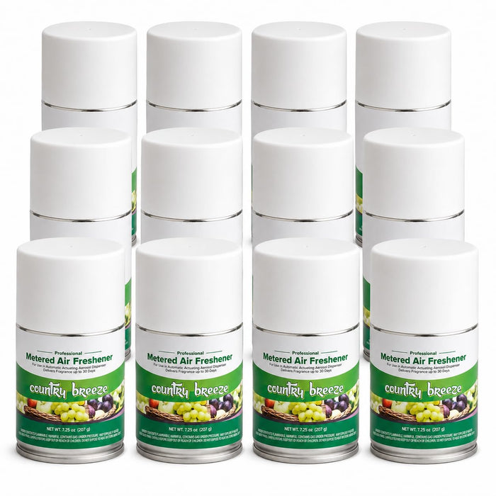 Glownary Country Breeze Metered Air Freshener Refill, 7.25 oz, Ready-to-Use, 12 Count