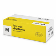 Glownary Powdered Disposable Vinyl Gloves, Clear, 3 Mil Thick, Ambidextrous, Food Handling, Medium, 100 Count