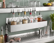 Glownary Stainless Steel Single Tier Speed Rail, 24 Inches, Silver, 21 Gauge, Bar Bottle Storage view 3