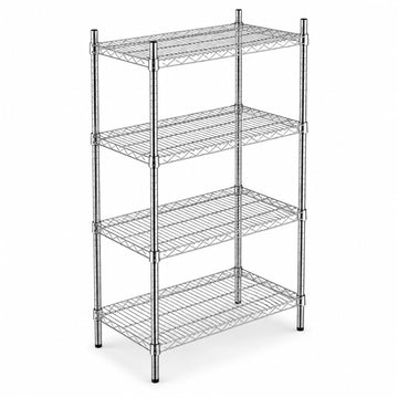 Glownary Chrome Wire Shelving Unit, 18 x 24 Inch, 4 Shelves with 54 Inch Posts, NSF Listed, 1200 lb Capacity, Silver, for Warehouse and Office Storage