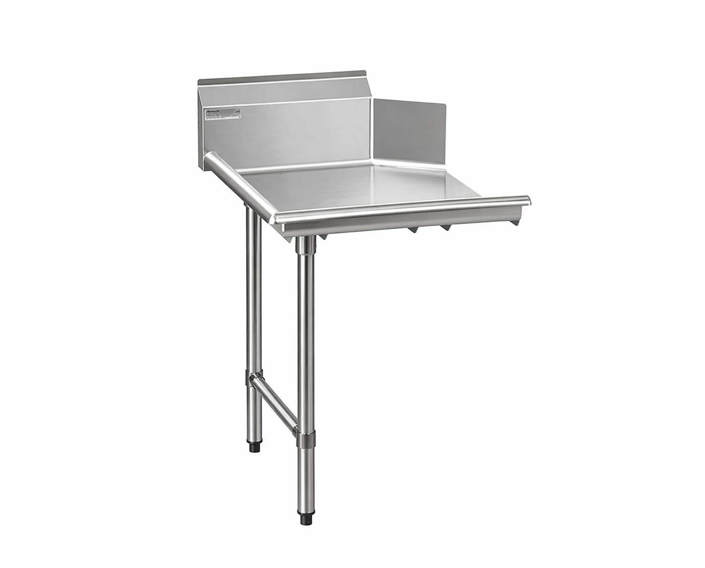 Glownary 2' Left Side 18-Gauge Stainless Steel Clean Dishtable, 24x30x44 3/4 Inches, Type 304, Galvanized Steel Legs