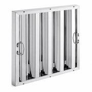 Glownary Stainless Steel Commercial Hood Filter, 20 x 20 x 1.5 Inch, Dishwasher Safe, Vertical Baffles, Drop Handles
