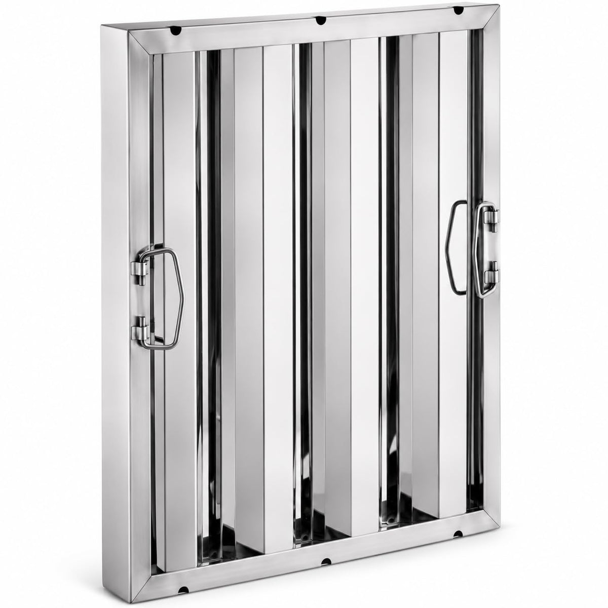 Glownary Stainless Steel Hood Filter, 20x16x2 Inch, Dishwasher Safe, Commercial Kitchen, Vertical Baffles