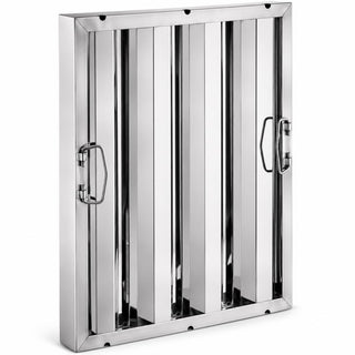 Glownary Stainless Steel Hood Filter, 20x16x2 Inch, Dishwasher Safe, Commercial Kitchen, Vertical Baffles