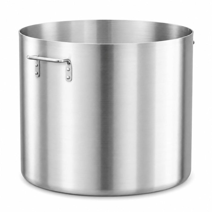 120 Qt Heavy Weight Aluminum Stock Pot, Round, Silver, Dual Riveted Handles, 21.5 Inch Diameter, 19.5 Inch Height, NSF Listed, Commercial Grade