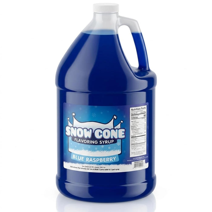 Blue Raspberry Snow Cone Syrup, 1 Gallon, 4 Pack Case, 128 Servings per Gallon