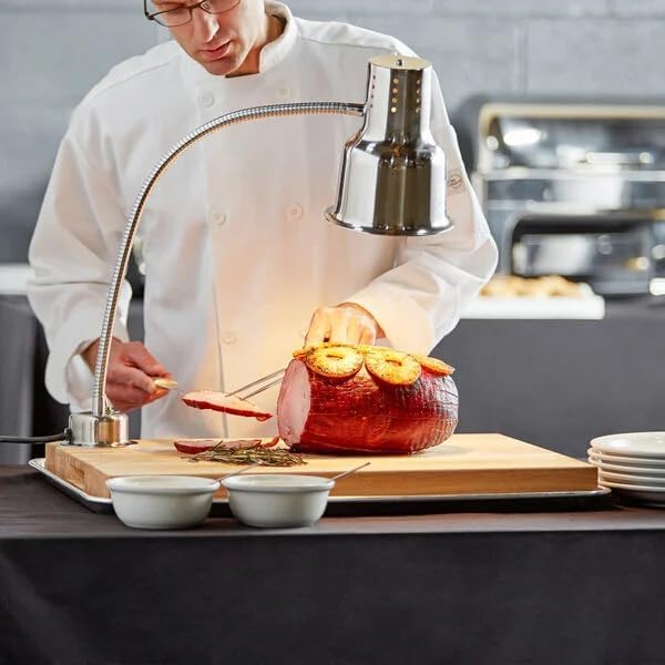 24″ Stainless Steel Carving Station Kit with 250W Heat Lamp, Cutting Board, Drip Pan & Mounting Hardware – Commercial Food Warming Station for Catering, Hotels & Restaurants – 120V view 2