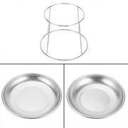 Glownary 2-Tier Seafood Tower Set with Stand, Aluminum, Round, Silver Finish, Small Trays, 13 Gauge view 2