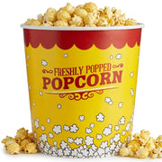 Glownary Popcorn Bucket, 130 oz, Multicolor, Grease Proof Paperboard, Round, Stackable, 150 Count