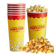Glownary 24 oz. Popcorn Cup, Multicolor, Grease Proof Paperboard, Round, 1000 Count, Stackable, No PFAS Added