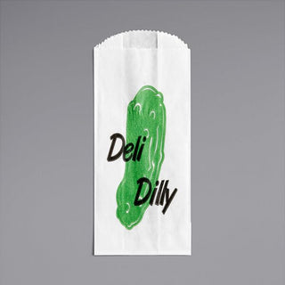 Glownary Printed Paper Pickle Bag, 3 Inches, White, Kraft Paper, 6 1/2 Inches Height, 2000 Count
