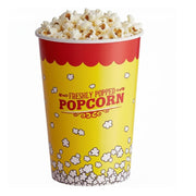Glownary 46 oz. Popcorn Cup, Multicolor, Grease Proof Paperboard, Round, Stackable, 500 Count
