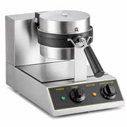 Glownary Belgian Waffle Maker with Timer, Non-Stick, Rotating, 7.5 Inch Round, 1100W, Electric, 120V