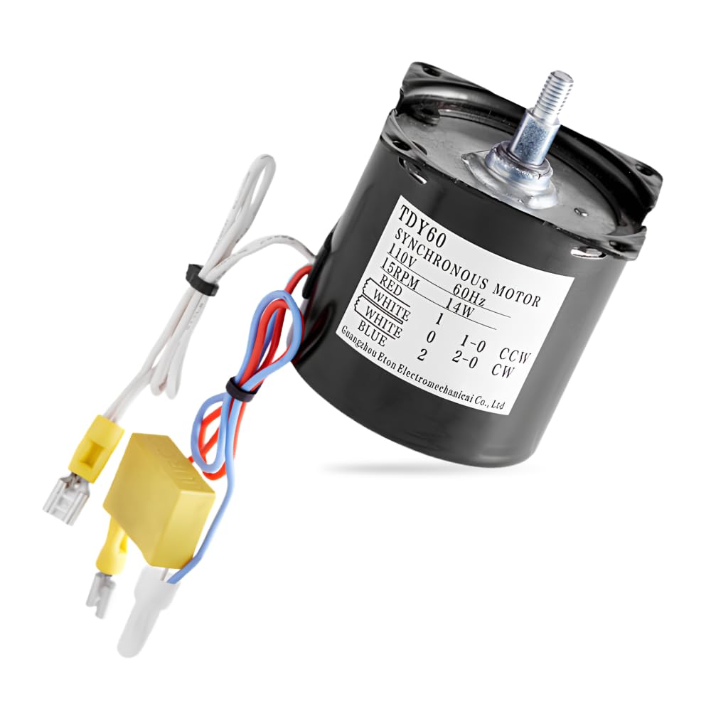 Glownary Replacement Motor for PM30R Popcorn Popper, 110V 14W 15 RPM, Synchronous Drive Motor, 4 Wire
