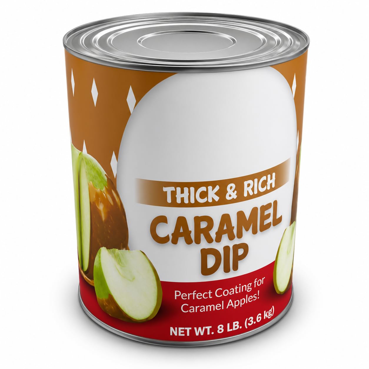 Glownary Caramel Dip, #10 Can, 8 lb, Made in America, for Caramel Apples and Sweet Confections