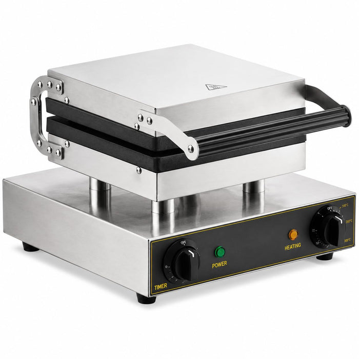 Glownary WBS46 Brussels Style Waffle Maker with Timer, Electric, 1500W, 120V, Non-Stick Aluminum Grids, 4x6 Inch