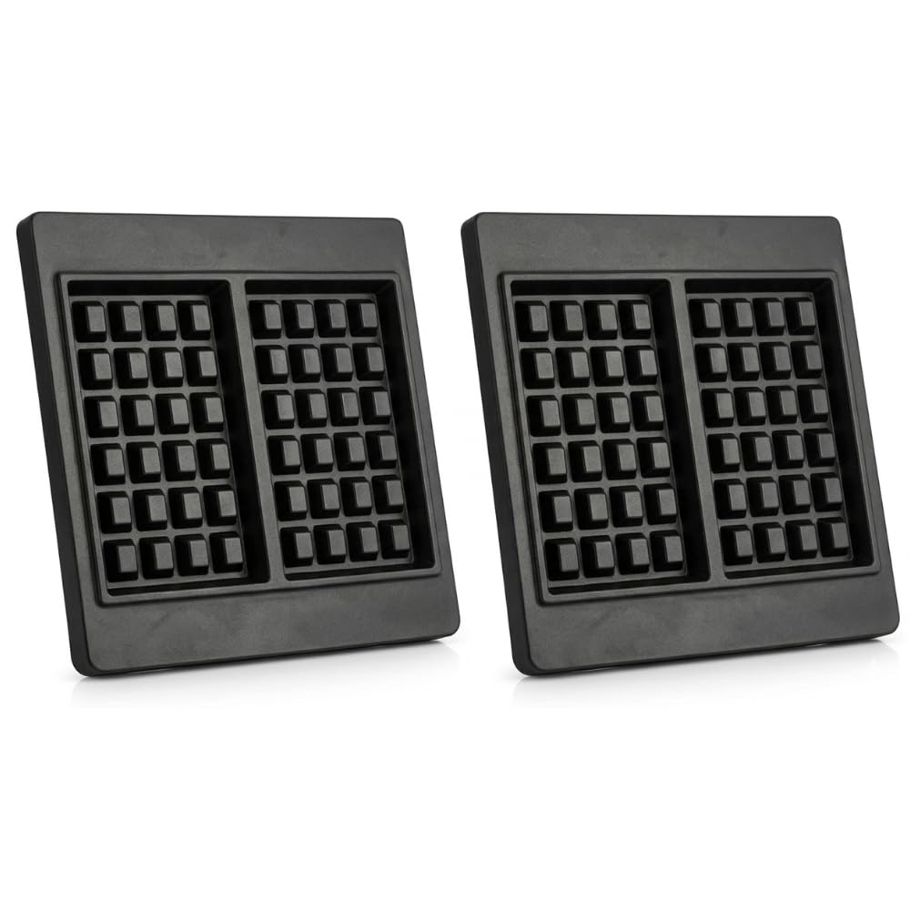 Glownary Brussels Style Waffle Iron Replacement Grid for WBS46, 9 3/4 x 9 3/4 x 1 1/4 Inch, 2/Set