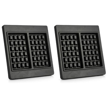 Glownary Brussels Style Waffle Iron Replacement Grid for WBS46, 9 3/4 x 9 3/4 x 1 1/4 Inch, 2/Set
