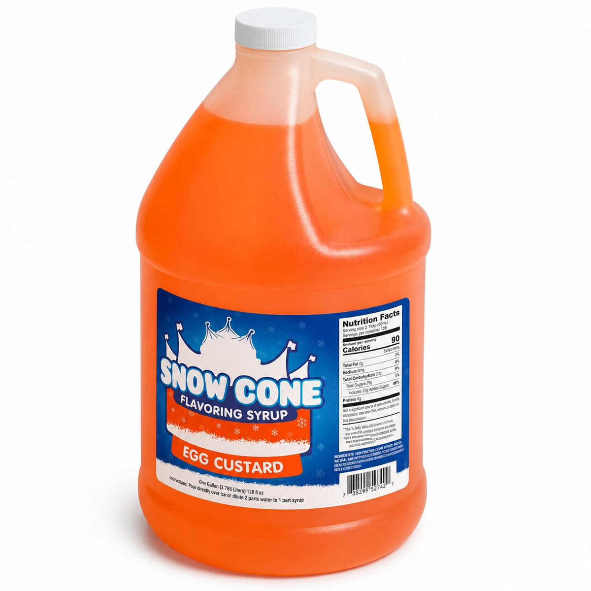 Glownary Egg Custard Snow Cone Flavoring Syrup, 1 Gallon, Gluten-Free, 4 Pack Case