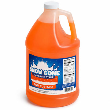 Glownary Egg Custard Snow Cone Flavoring Syrup, 1 Gallon, Gluten-Free, 4 Pack Case