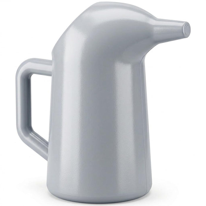Glownary 2 Qt. Funnel Cake Batter Pouring Pitcher, Gray Plastic, 64 oz Capacity, Round Dispenser with Handle
