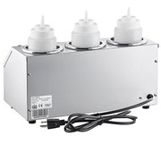 Glownary Triple Sauce Bottle Warmer, 32 oz Capacity, Stainless Steel, 600W Electric, 3 Compartments, 16x9x8 Inches, Includes 6 Squeeze Bottles view 4