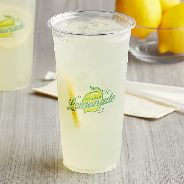 Glownary 24 oz. PET Lemonade Cup, Clear, Round, BPA Free, Recyclable, 600 Count view 2