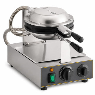 Glownary Non-Stick Single Bubble Waffle Maker with Timer, 1500W, Stainless Steel, Electric, 120V, 8.75x14.56x10.63 Inches