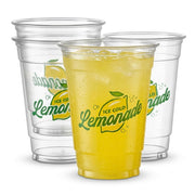 Glownary 12 oz. PET Lemonade Cup, Clear, Round, BPA Free, Recyclable, 1000 Count