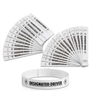 Glownary [2 Pack] White Designated Driver Disposable Wristbands, Dupont Tyvek, 3/4" x 10", 500 Count