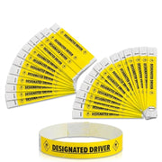Glownary [2 Pack] Neon Yellow Designated Driver Disposable Wristbands, Tyvek, 3/4" x 10", 500 Count