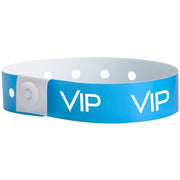Glownary [2 Pack] Neon Blue VIP Disposable Plastic Wristbands, 5/8" x 10", Waterproof, 500 Count