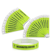 Glownary [2 Pack] Designated Driver Disposable Wristbands, Lemon Lime, Dupont™ Tyvek®, 3/4" x 10", 500 Count
