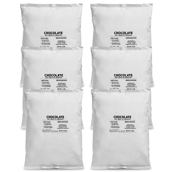 Glownary Royalty Chocolate Soft Serve Ice Cream Mix, 3 lb. Pouches, Kosher, 6/Case
