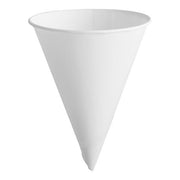 Glownary White Paper Cone Cup, 4 oz, Rolled Rim, Disposable, Conical Shape, 5000 Count view 2