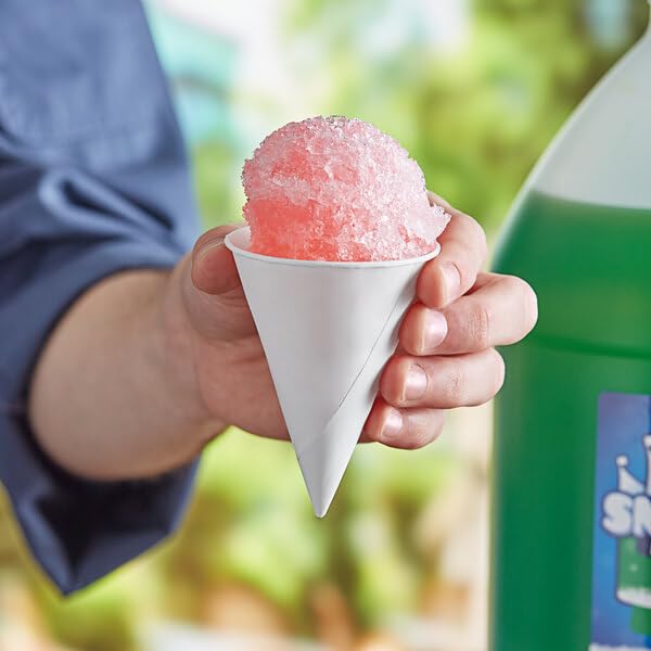 Glownary White Paper Cone Cup, 4 oz, Rolled Rim, Disposable, Conical Shape, 5000 Count view 3