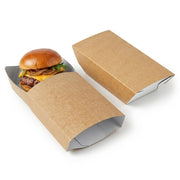 Glownary Kraft Paper Food Sleeves for 5 lb. Trays, Brown, Rectangle, 8 3/4 x 5 x 2 1/4 Inches, 250 Count