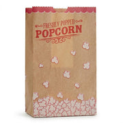 Glownary Kraft Popcorn Bags, 46 oz., 4 1/4 Inches, Grease-Resistant, Heat-Sealed, Red Print, 1000 Count